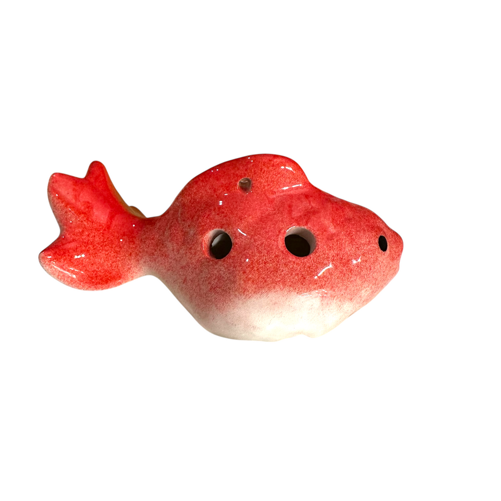 Ceramic Goldfish Ocarina Ocean Red Music Frog Co