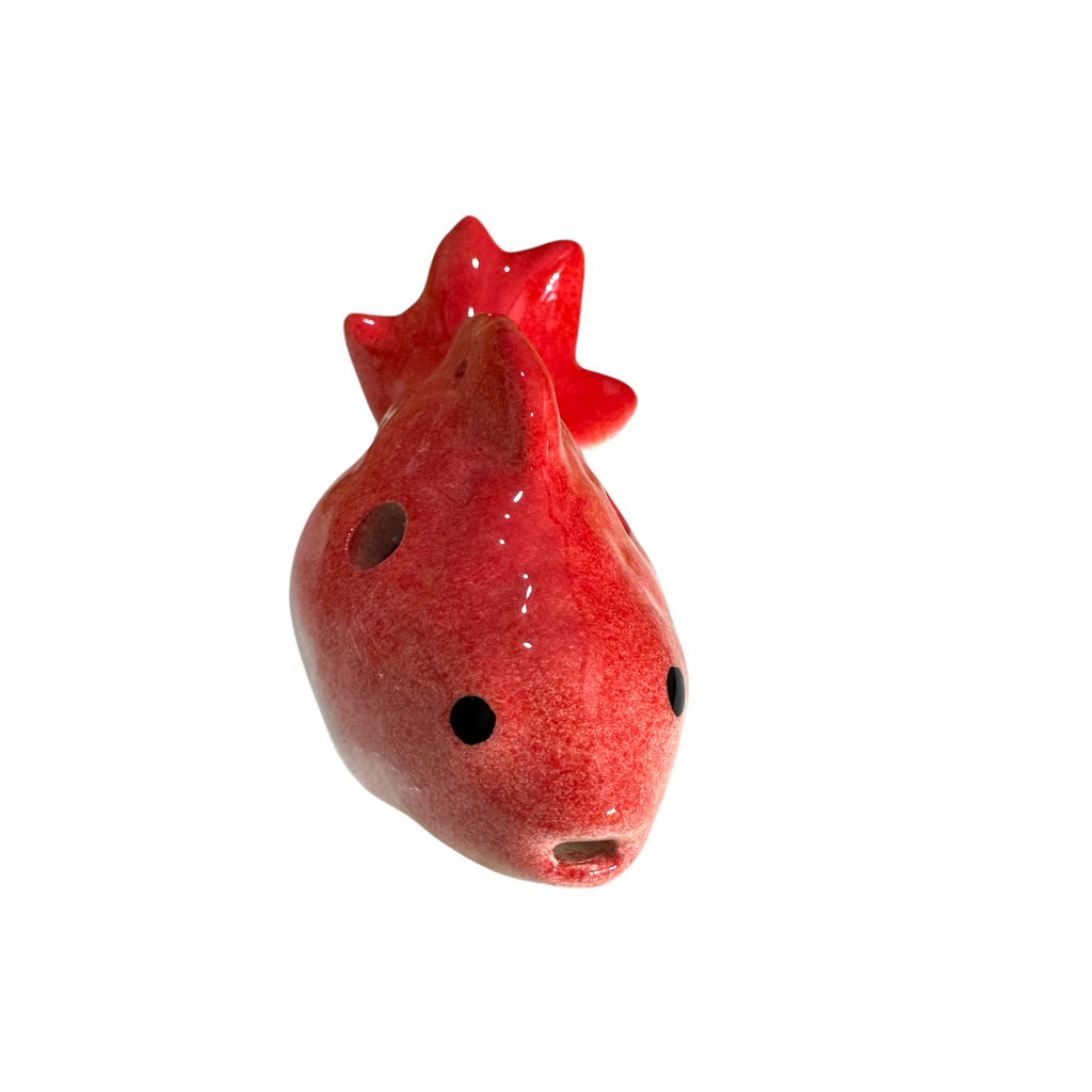 Ceramic Goldfish Ocarina Ocean Red Music Frog Co