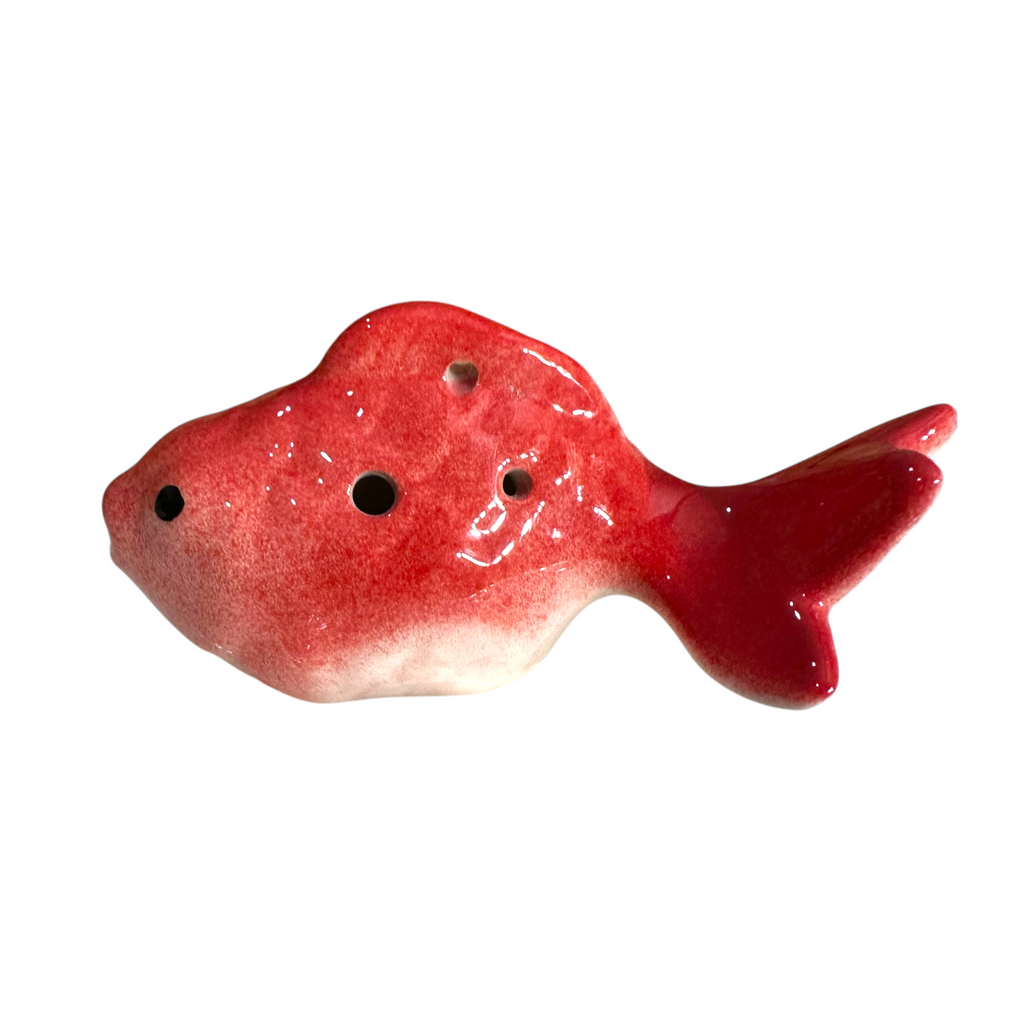 Ceramic Goldfish Ocarina Ocean Red Music Frog Co