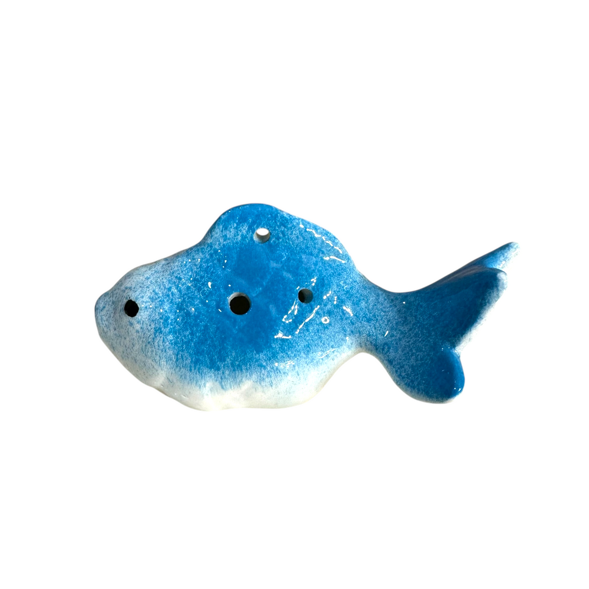 Ceramic Goldfish Ocarina Ocean Light Blue Music Frog Co