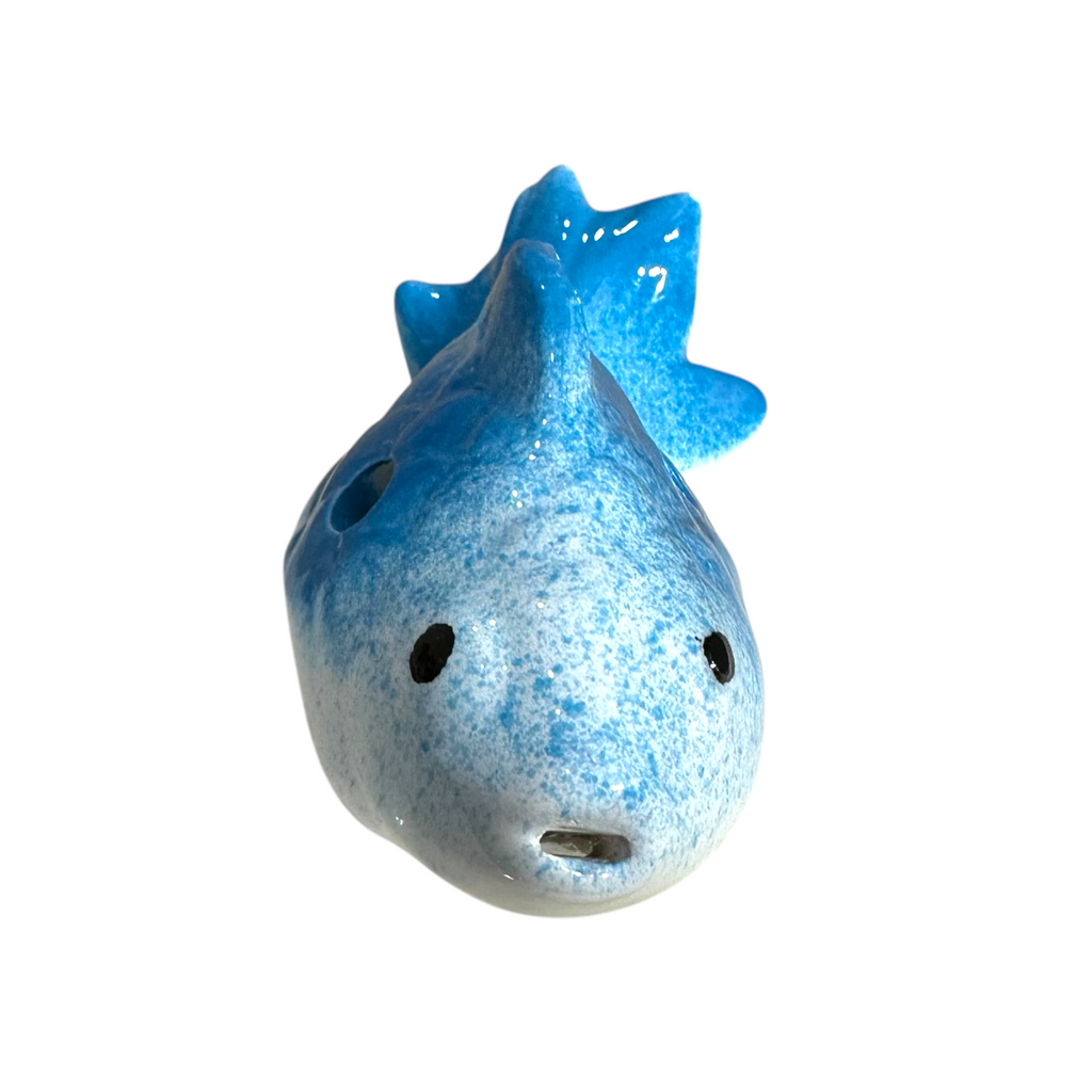 Ceramic Goldfish Ocarina Ocean Light Blue Music Frog Co