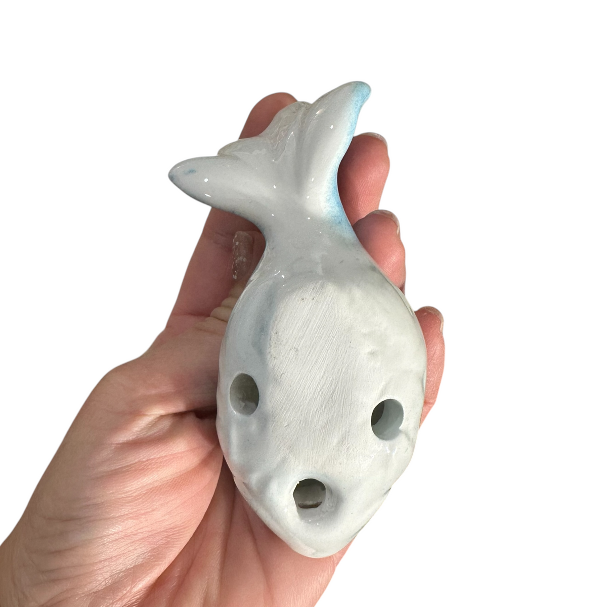 Ceramic Goldfish Ocarina Ocean Light Blue Music Frog Co