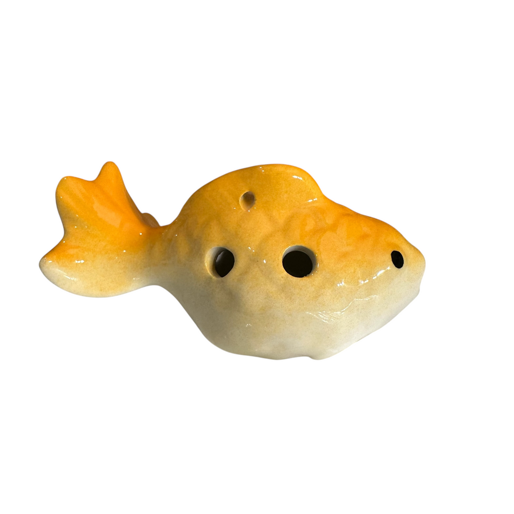Ceramic Goldfish Ocarina Ocean Orange Music Frog Co