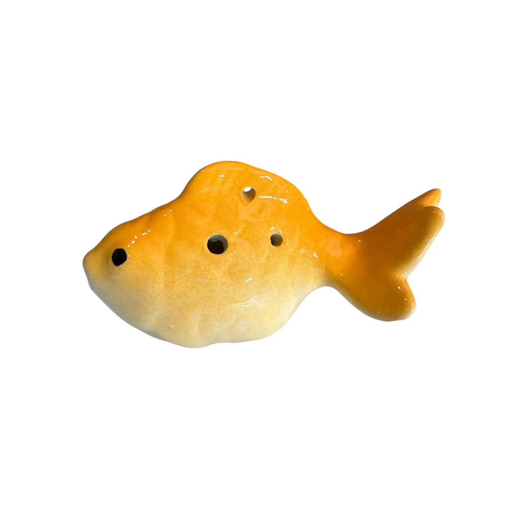 Ceramic Goldfish Ocarina Ocean Orange Music Frog Co