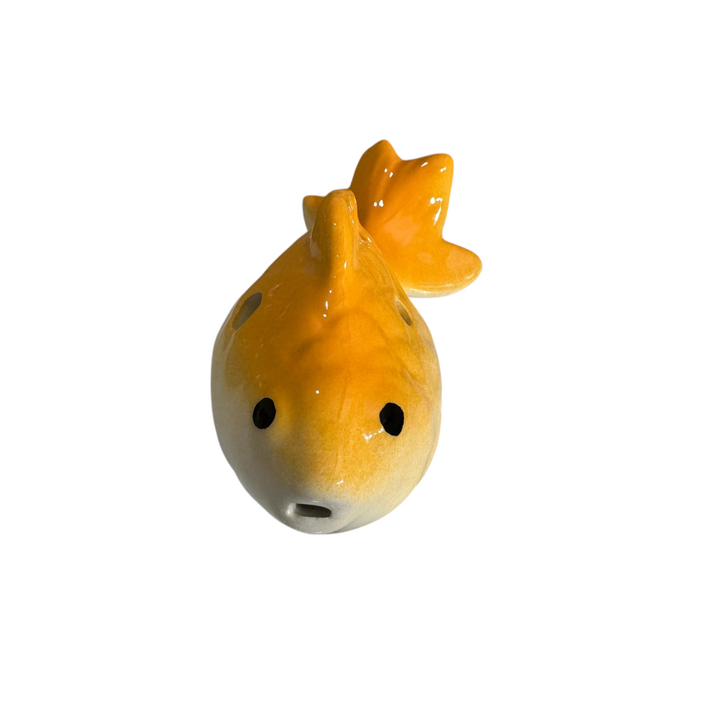 Ceramic Goldfish Ocarina Ocean Orange Music Frog Co