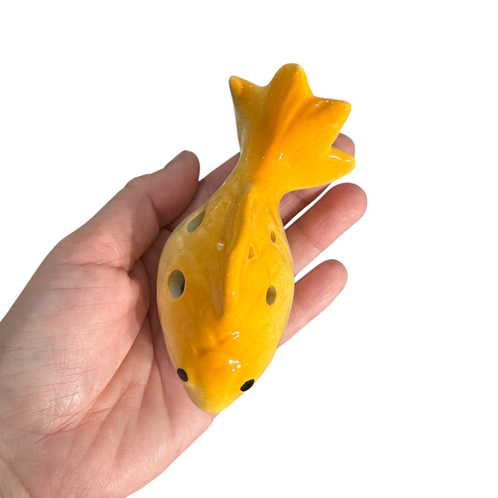 Ceramic Goldfish Ocarina Ocean Orange Music Frog Co