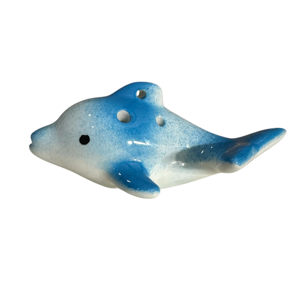 Ceramic Playful Dolphin Ocarina Sky Music Frog Co