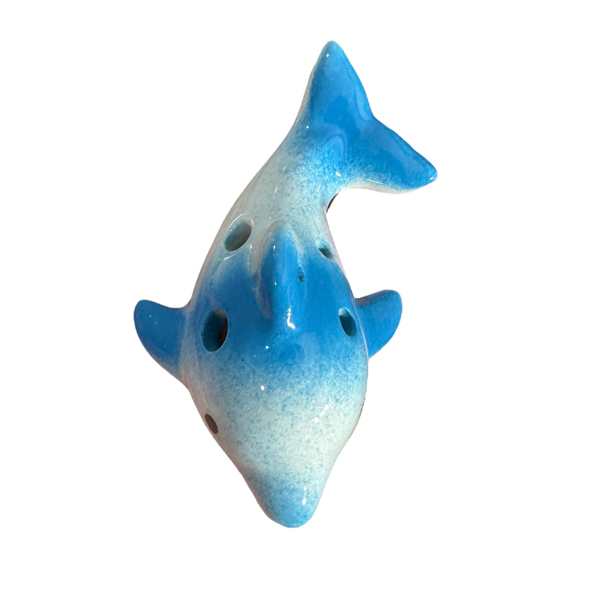 Ceramic Playful Dolphin Ocarina Sky Music Frog Co