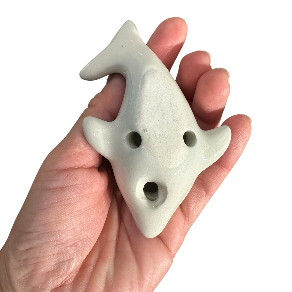 Ceramic Playful Dolphin Ocarina Sky Music Frog Co
