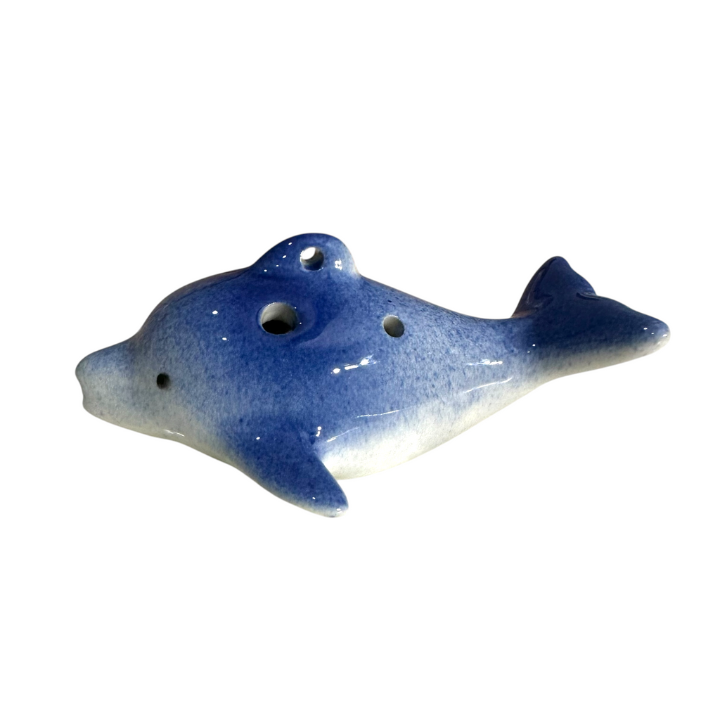Ceramic Dolphin Ocarina Ocean Blue Music Frog Co