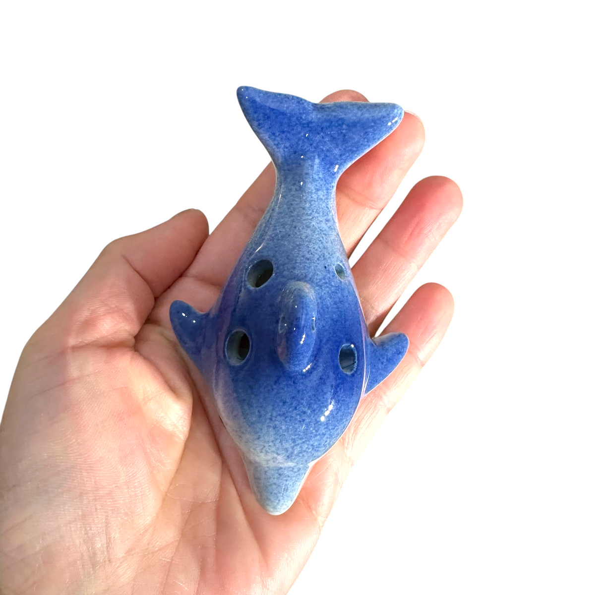 Ceramic Dolphin Ocarina Ocean Blue Music Frog Co