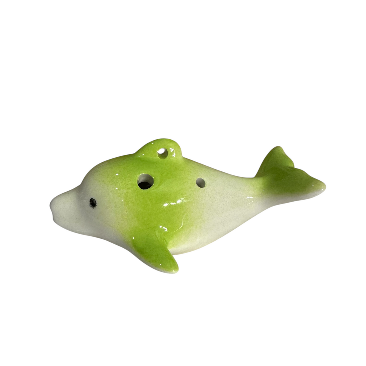 Ceramic Dolphin Ocarina Lime Green Music Frog Co