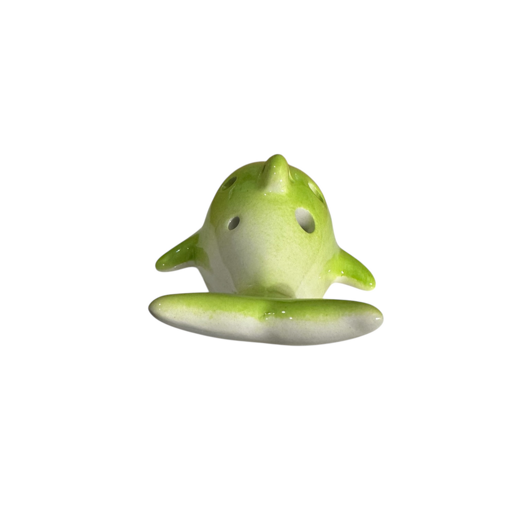 Ceramic Dolphin Ocarina Lime Green Music Frog Co
