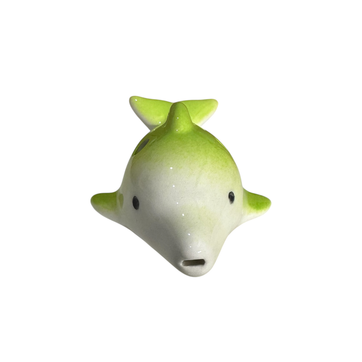 Ceramic Dolphin Ocarina Lime Green Music Frog Co