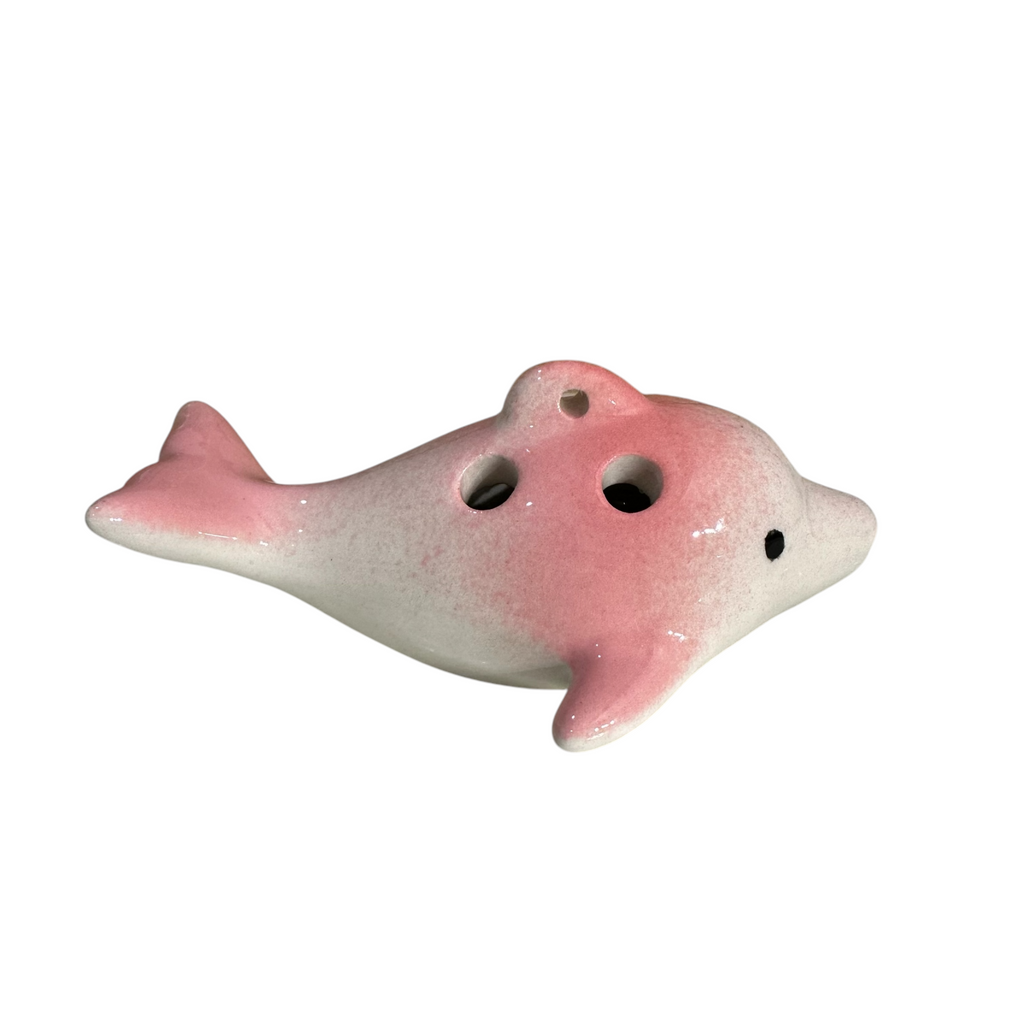 Ceramic Dolphin Ocarina Pink Music Frog Co