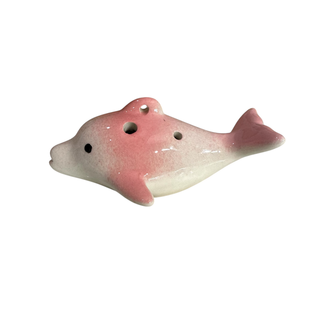 Ceramic Dolphin Ocarina Pink Music Frog Co