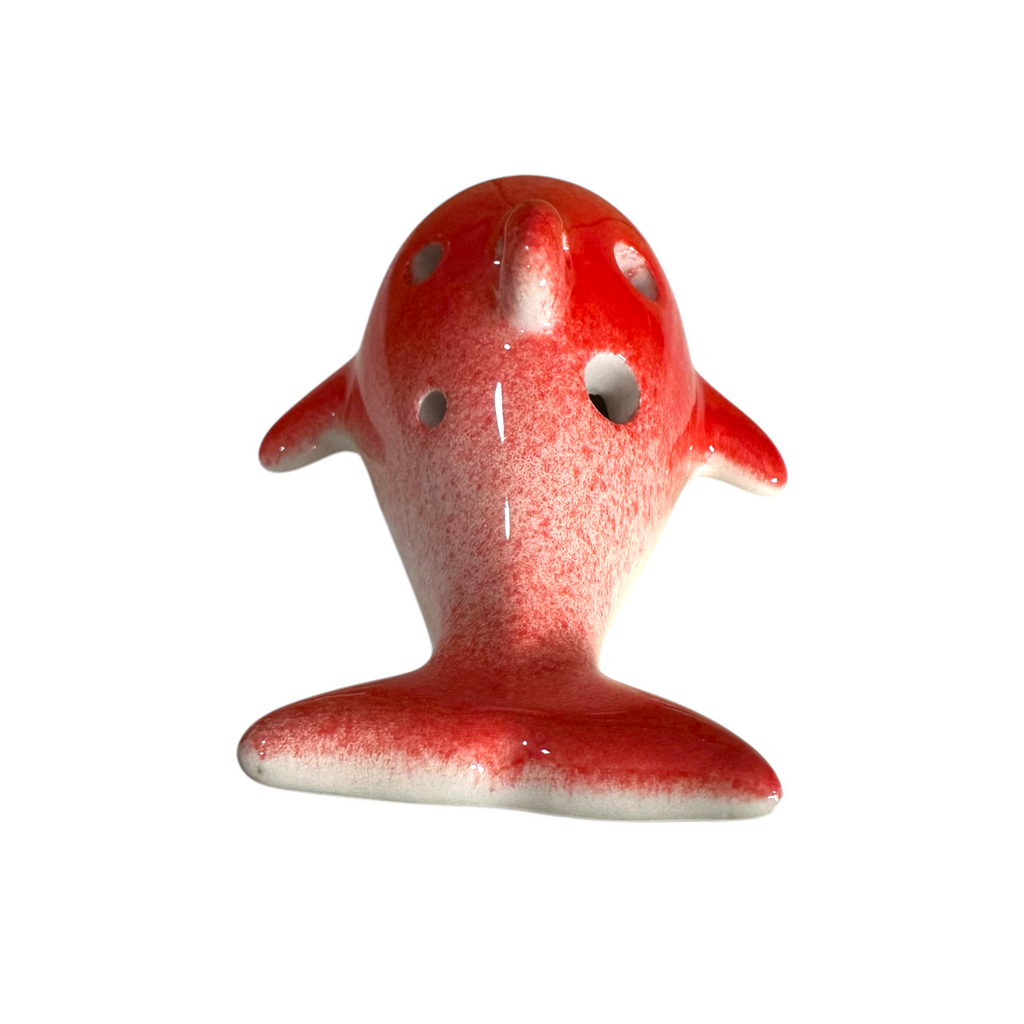 Ceramic Dolphin Ocarina Red Music Frog Co