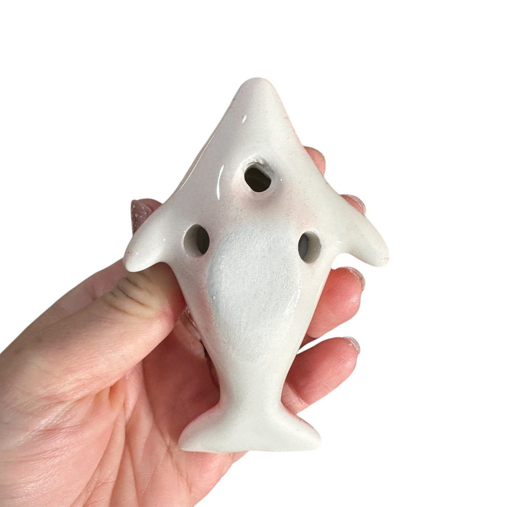 Ceramic Dolphin Ocarina Red Music Frog Co