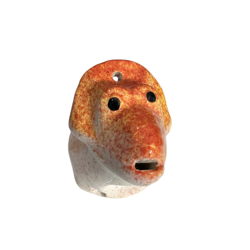 Ceramic Dinosaur Ocarina Orange Music Frog Co