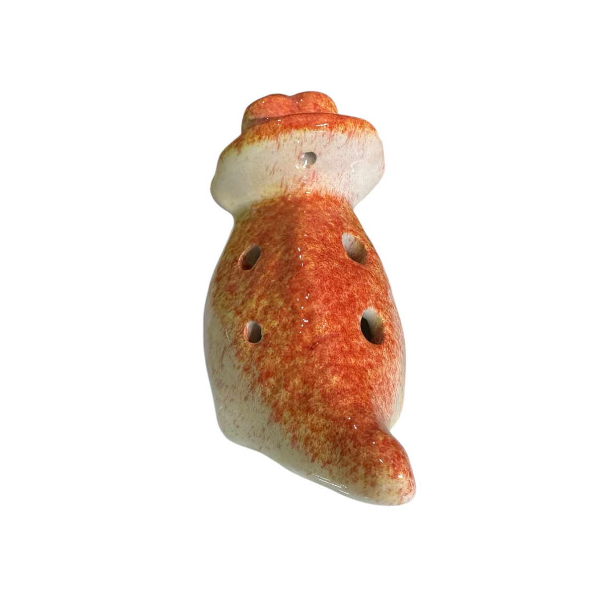 Ceramic Dinosaur Ocarina Orange Music Frog Co