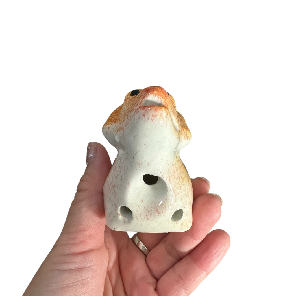 Ceramic Dinosaur Ocarina Orange Music Frog Co