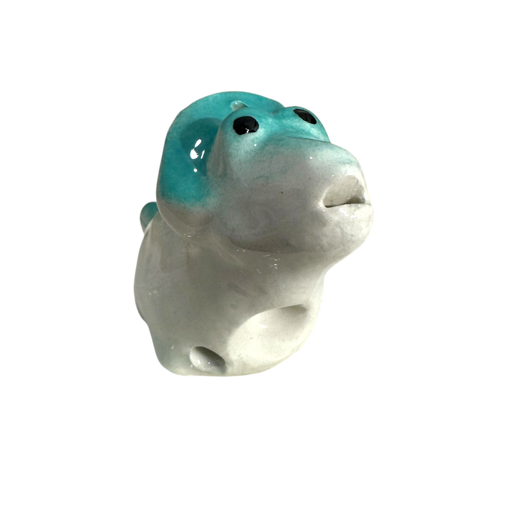Ceramic Dinosaur Ocarina Teal Music Frog Co