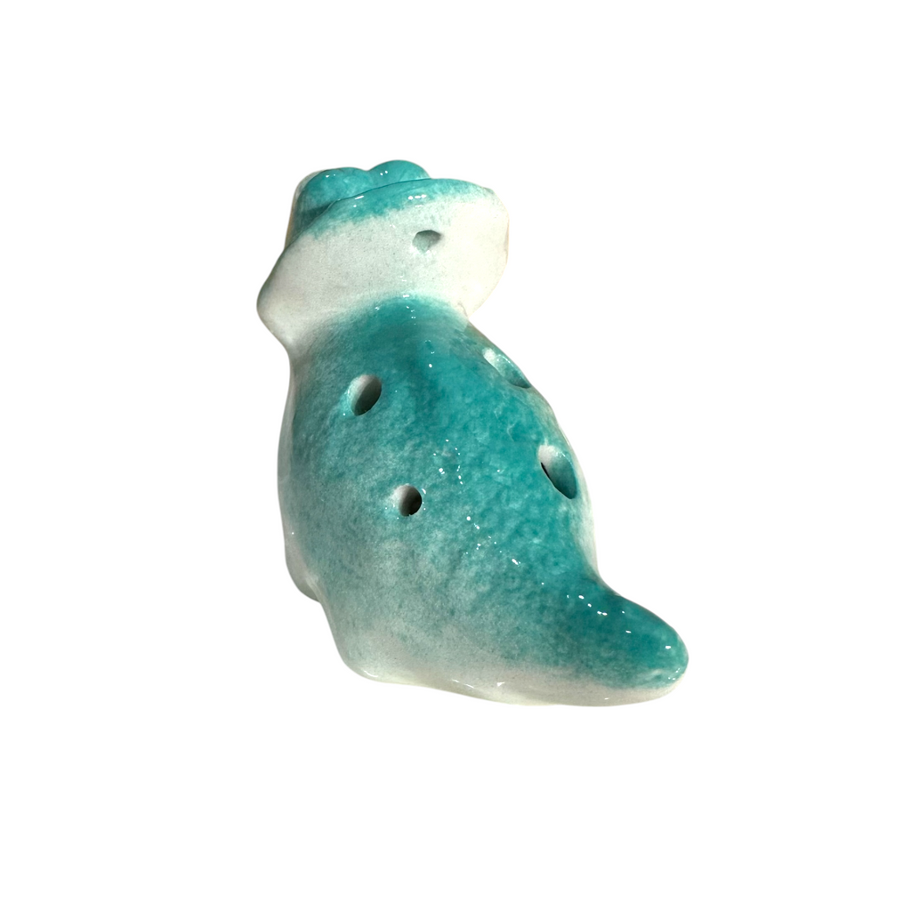 Ceramic Dinosaur Ocarina Teal Music Frog Co