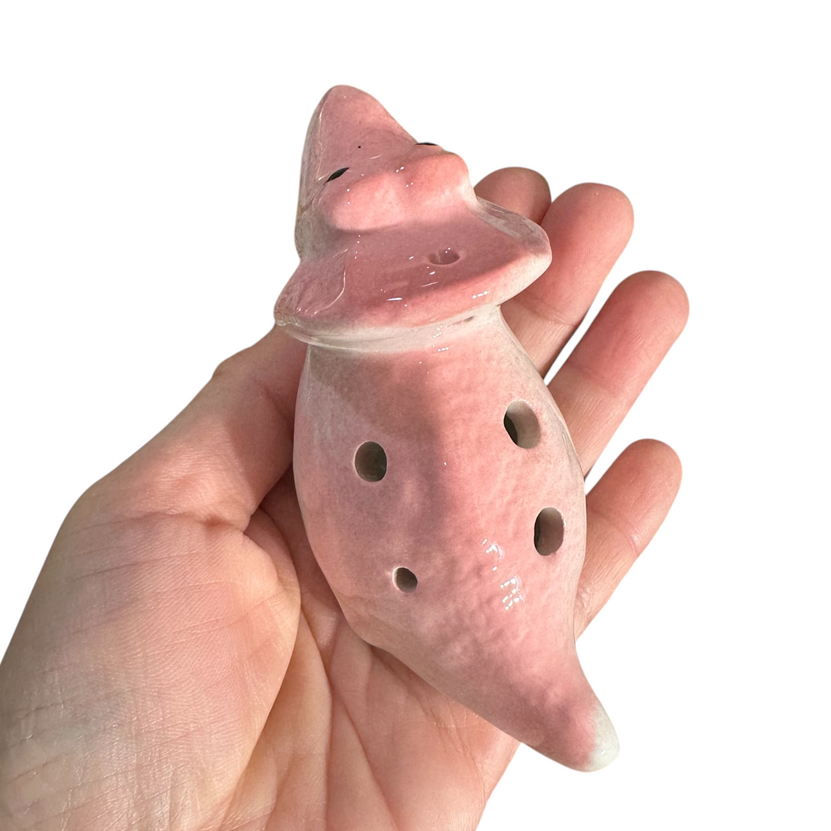 Ceramic Dinosaur Ocarina Pink Music Frog Co