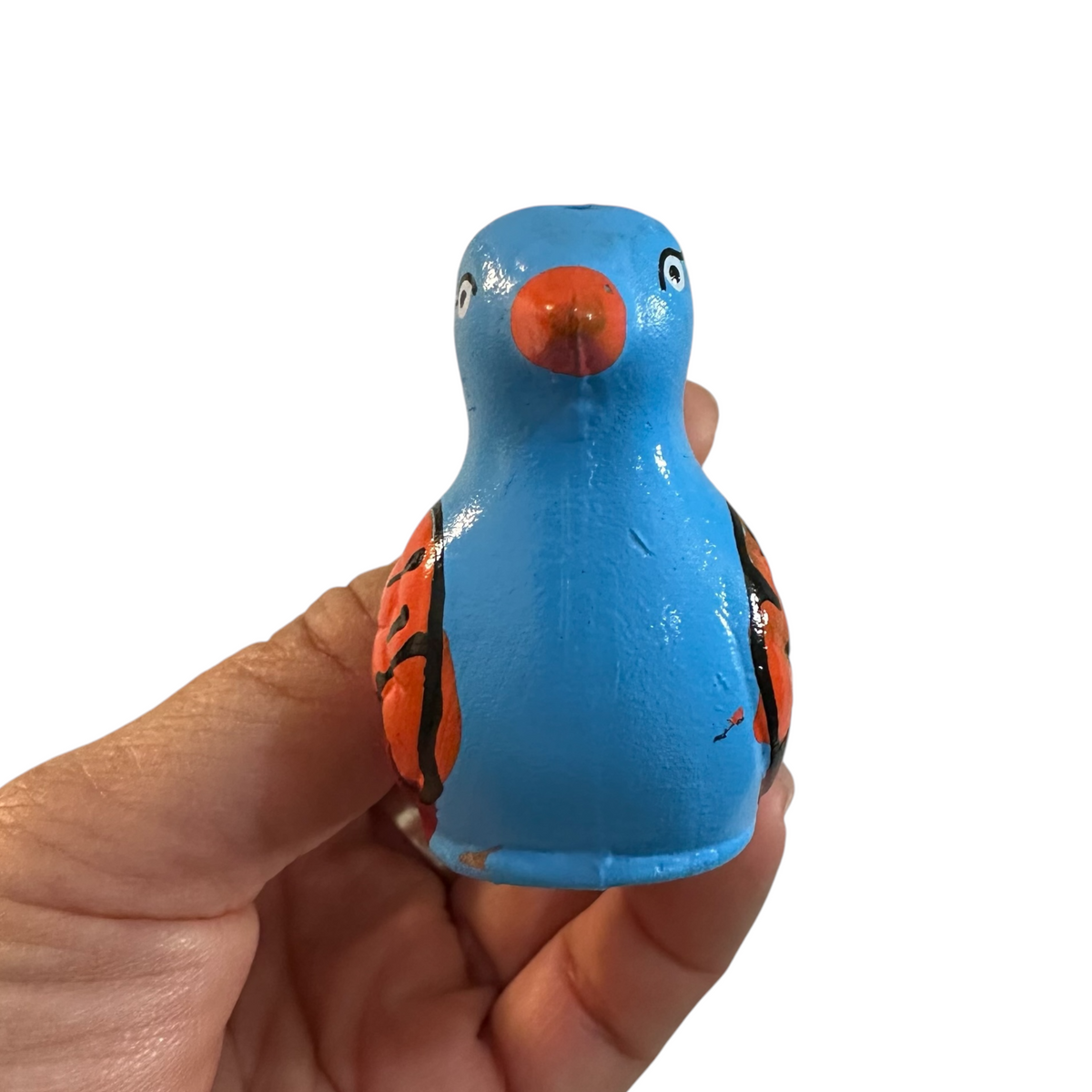 Clay Water Whistle Bird (Blue crest) Music Frog Co
