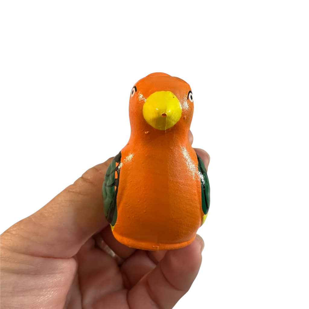 Clay Water Whistle Bird (Orange crest) Music Frog Co