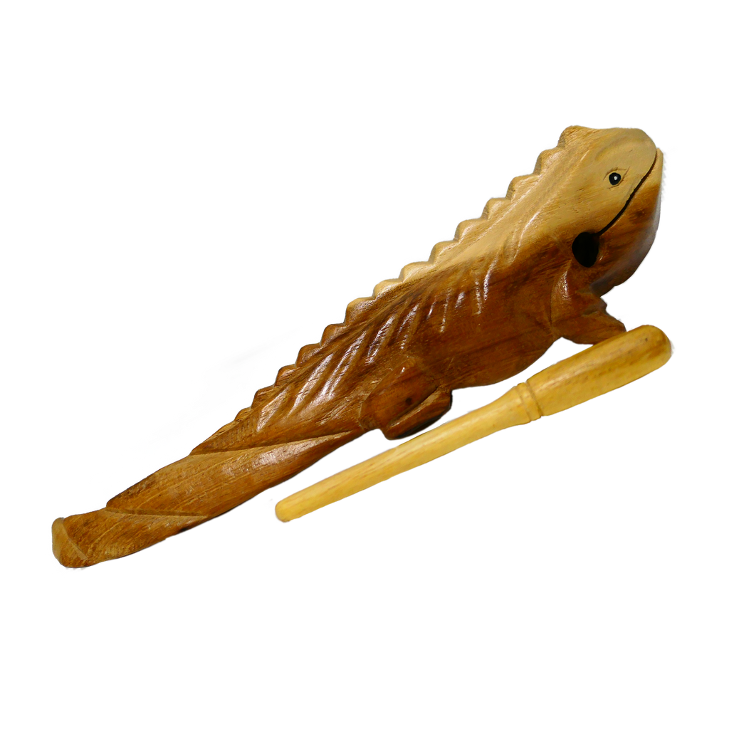 11" Wooden Musical Iguana Percussion Instrument Music Frog Co