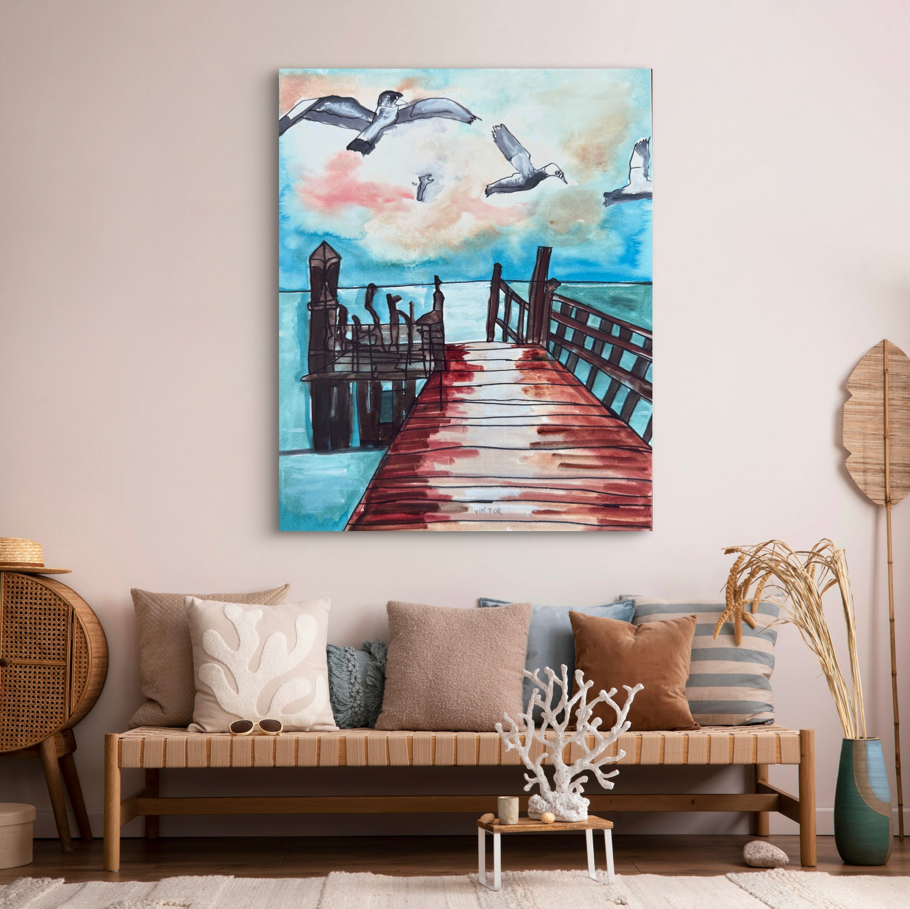 Coastal Seagulls - Art Prints Vichy's Art