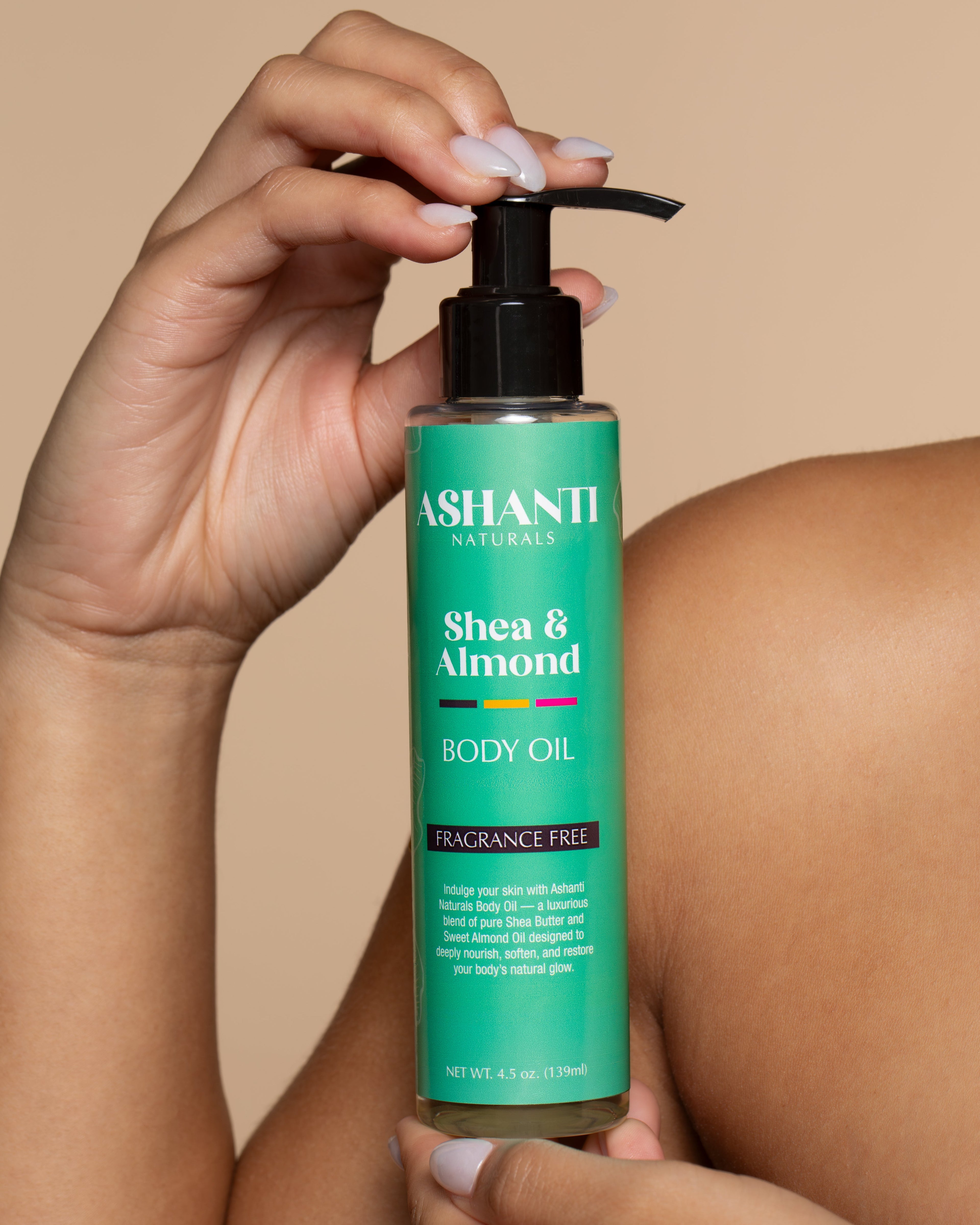 ASHANTI NATURALS Shea & Sweet Almond Body Oil - Fragrance Free AshantiNaturals
