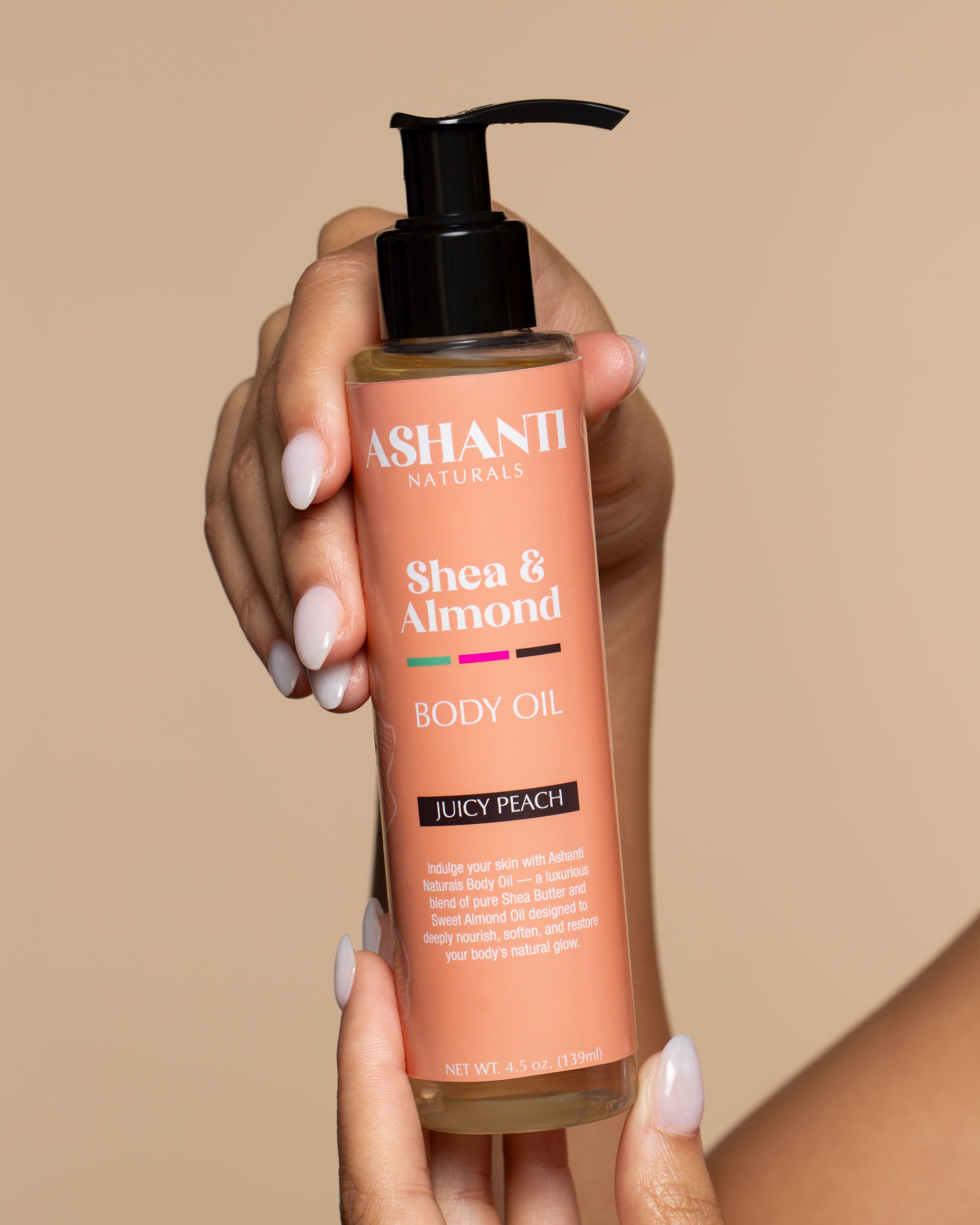 ASHANTI NATURALS Shea & Sweet Almond Body Oil - Juicy Peach AshantiNaturals