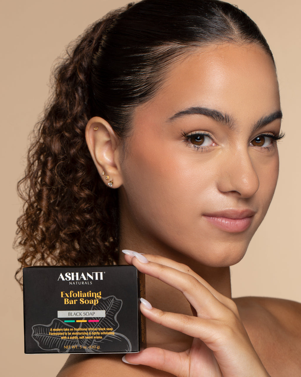 ASHANTI NATURALS Exfoliating Black Soap Bar AshantiNaturals