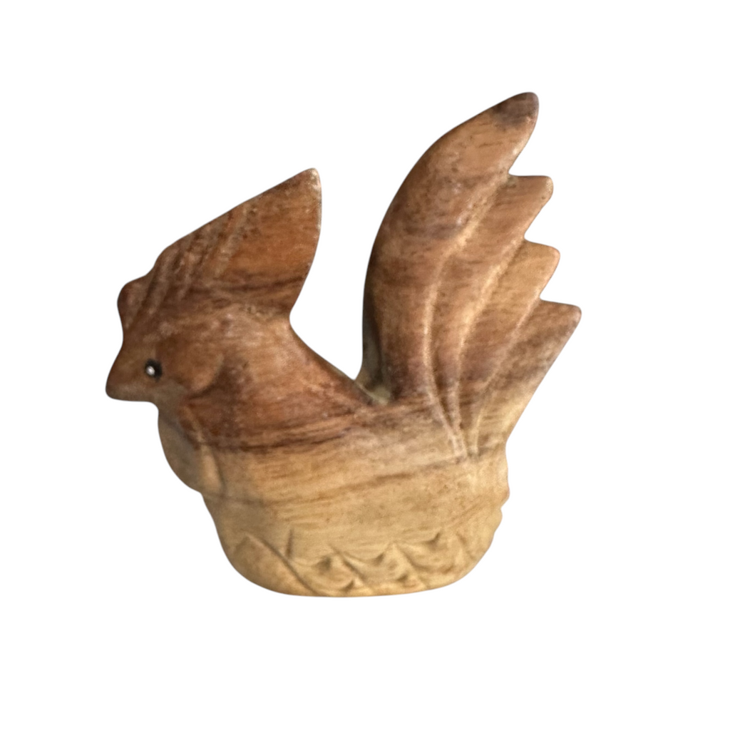 3" Natural Wood Musical Whistle Rooster Music Frog Co