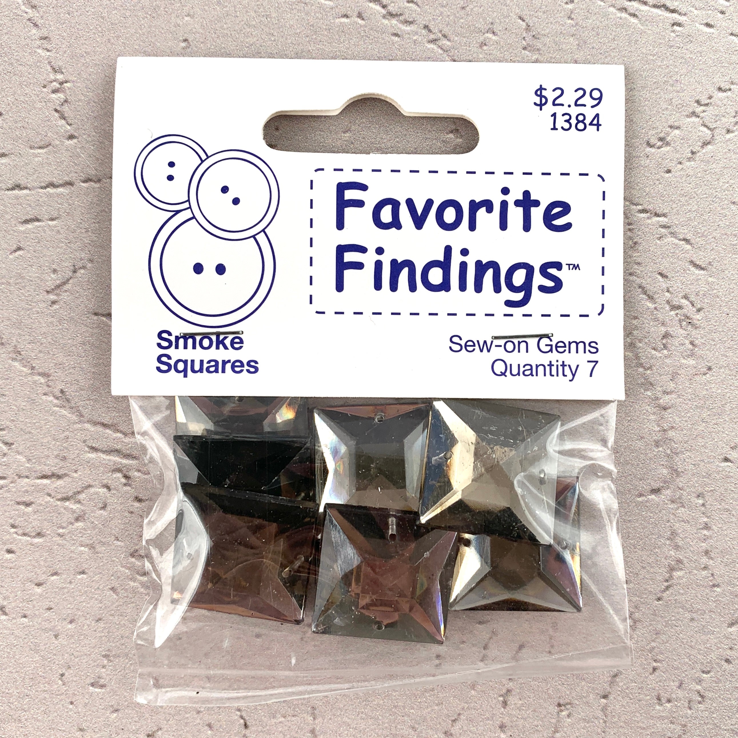 1384 Smoke Squares - Favorite Findings - Sew-on Gems The Attic Exchange
