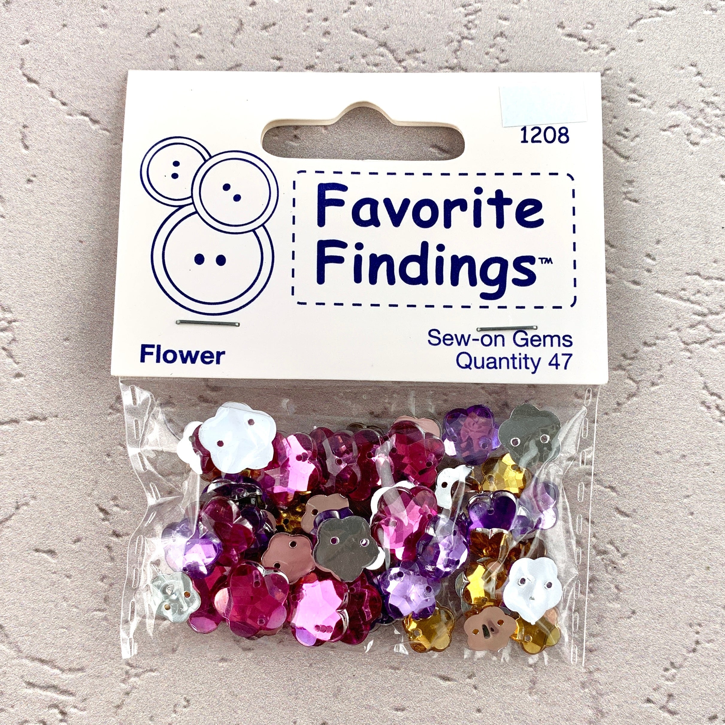 1208 Flower - Favorite Findings - Sew-on Gems The Attic Exchange