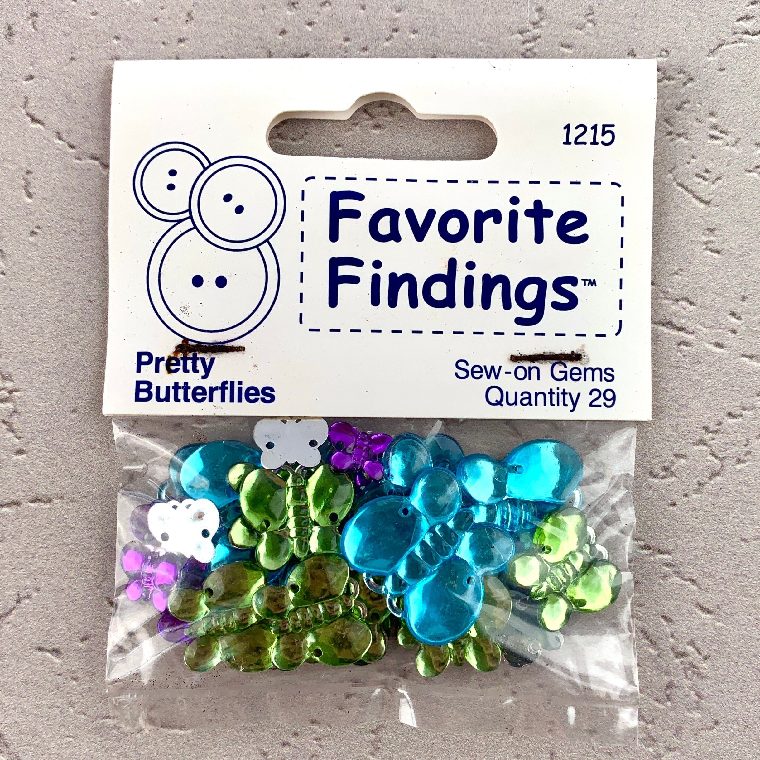 1215 Pretty Butterflies - Favorite Findings - Sew-on Gems The Attic Exchange