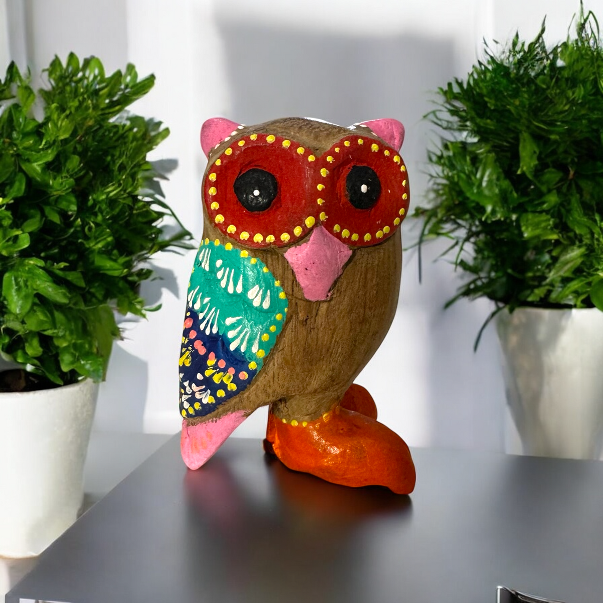 Pink-Nosed Owl with Red Eyes Music Frog Co