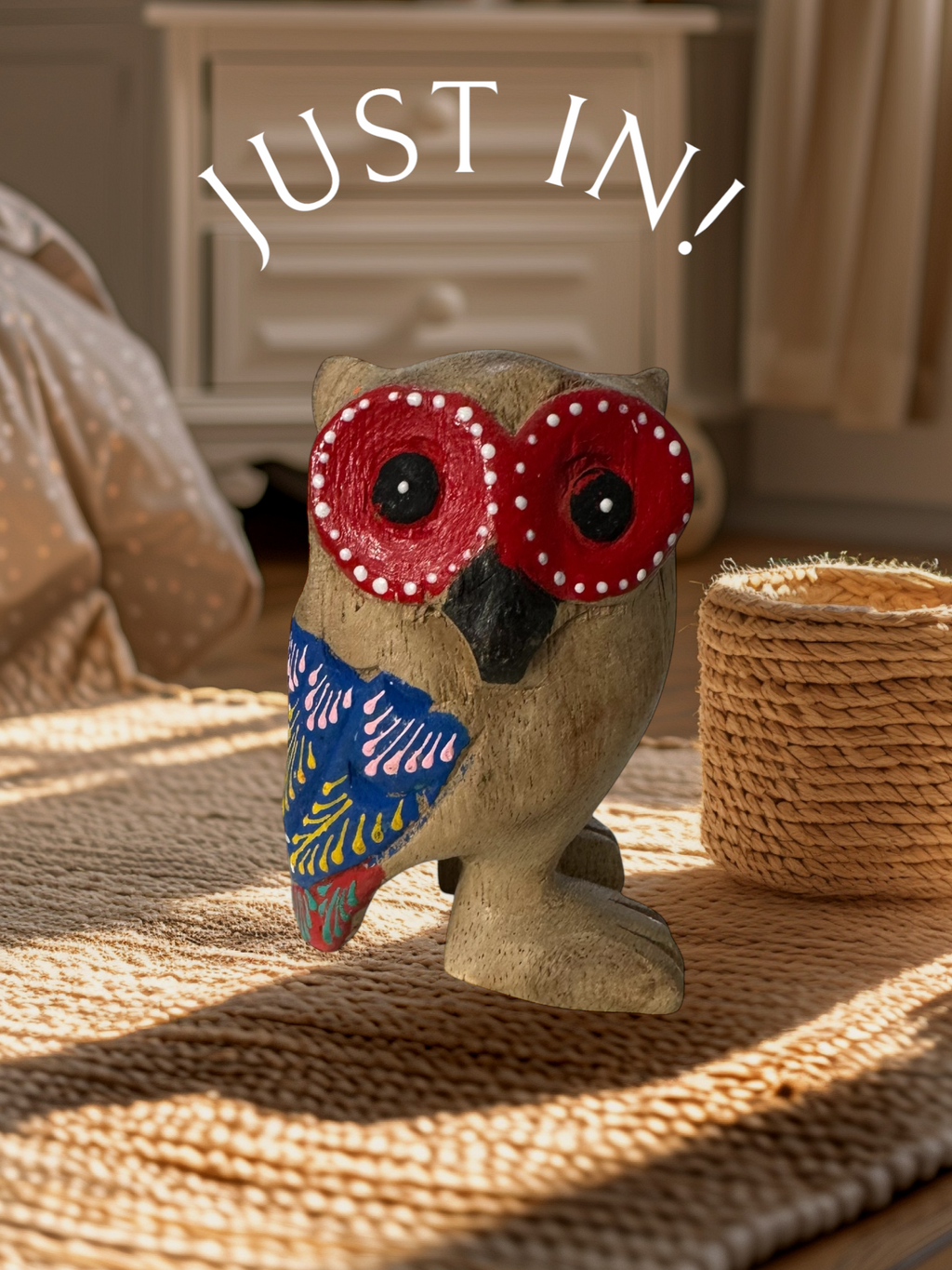 Red-Eyed Owl with Blue Wings Music Frog Co