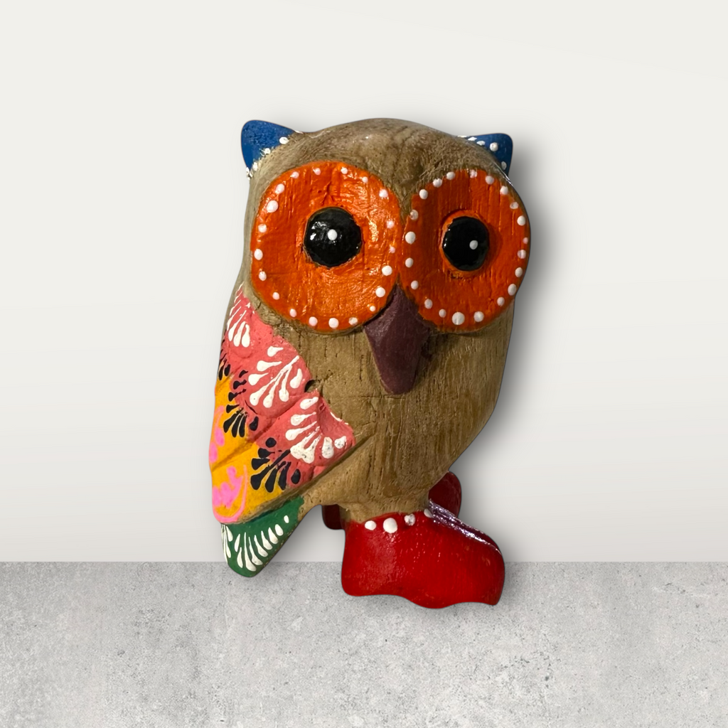 Red-Boot Owl with Blue Ears Music Frog Co