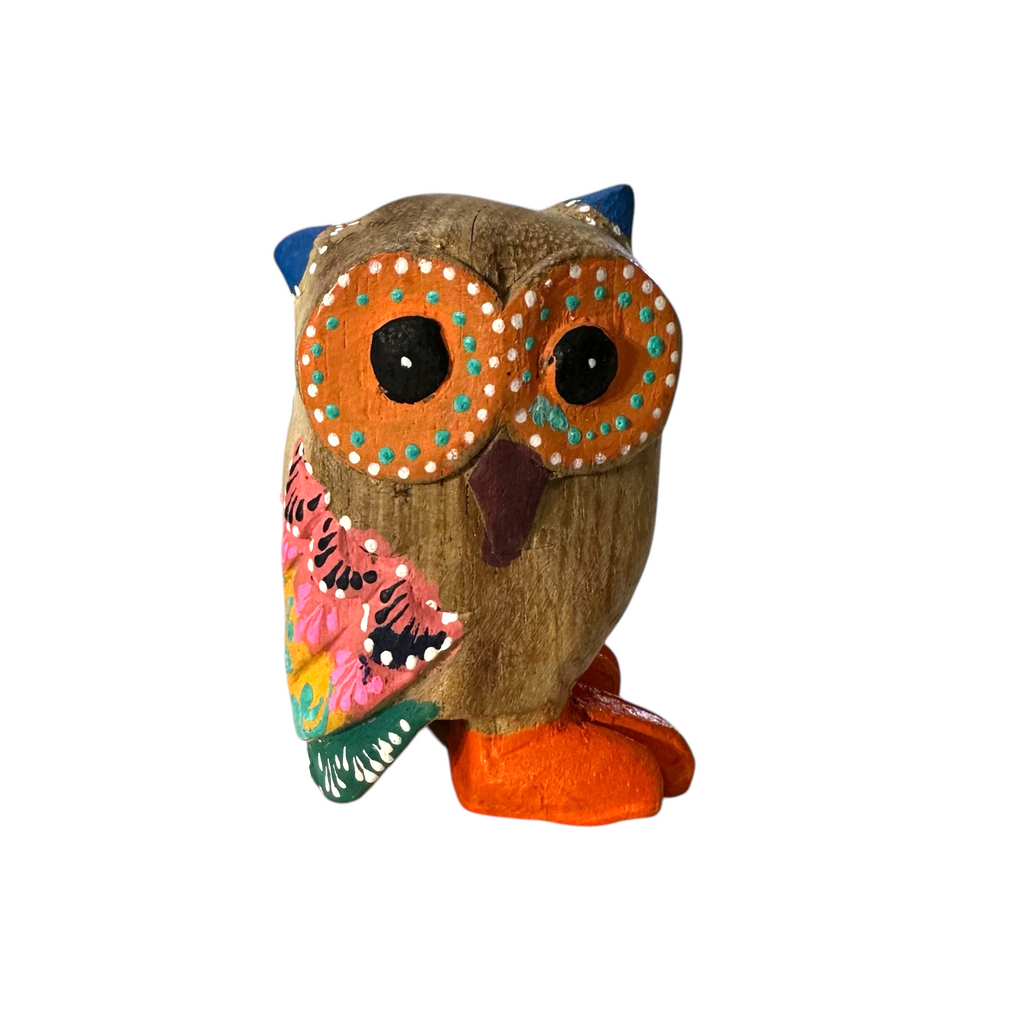 Blue-Horned Owl with Orange Eyes Music Frog Co