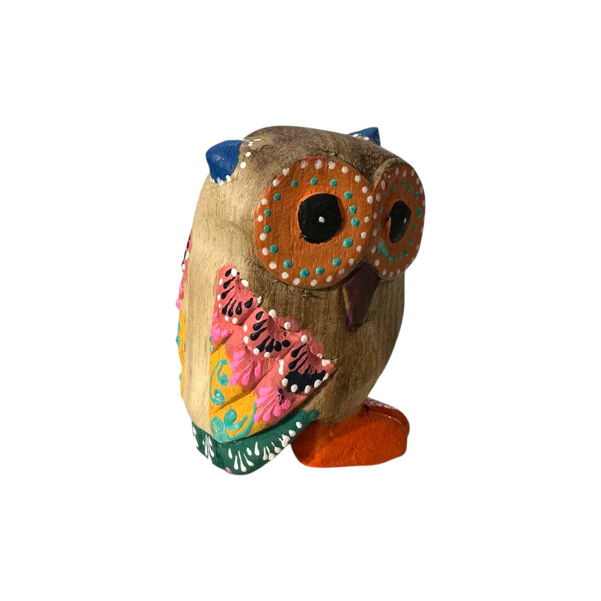 Blue-Horned Owl with Orange Eyes Music Frog Co