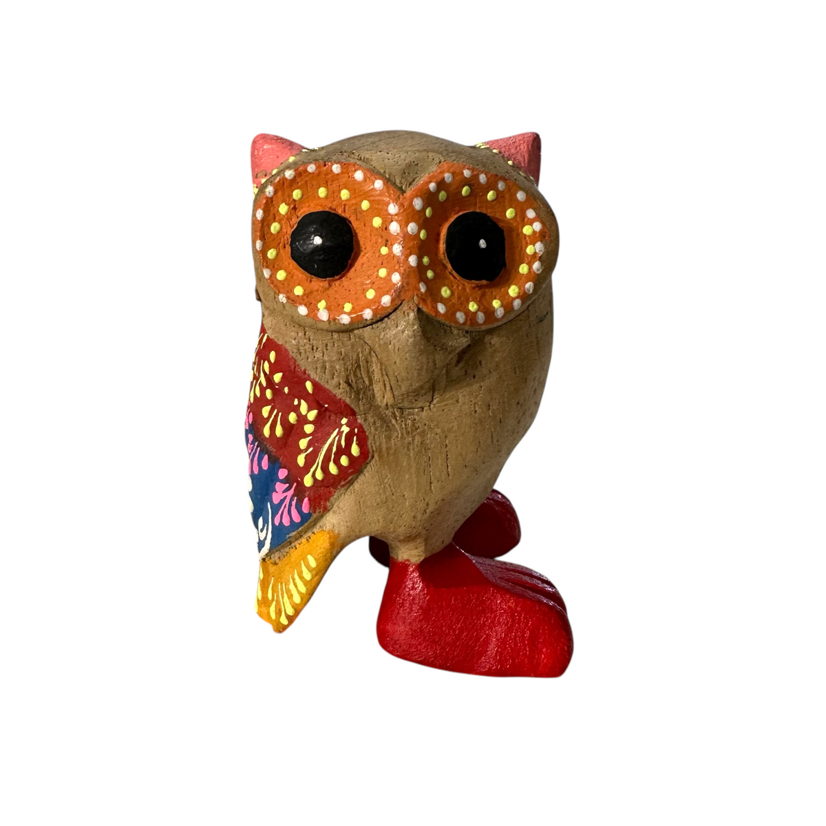 Yellow-Spotted Owl with Red Boots Music Frog Co