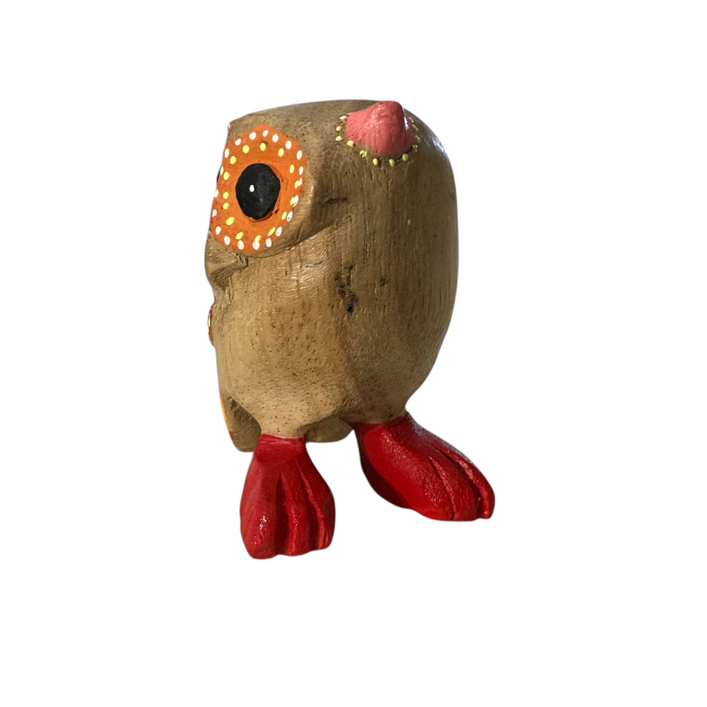 Yellow-Spotted Owl with Red Boots Music Frog Co