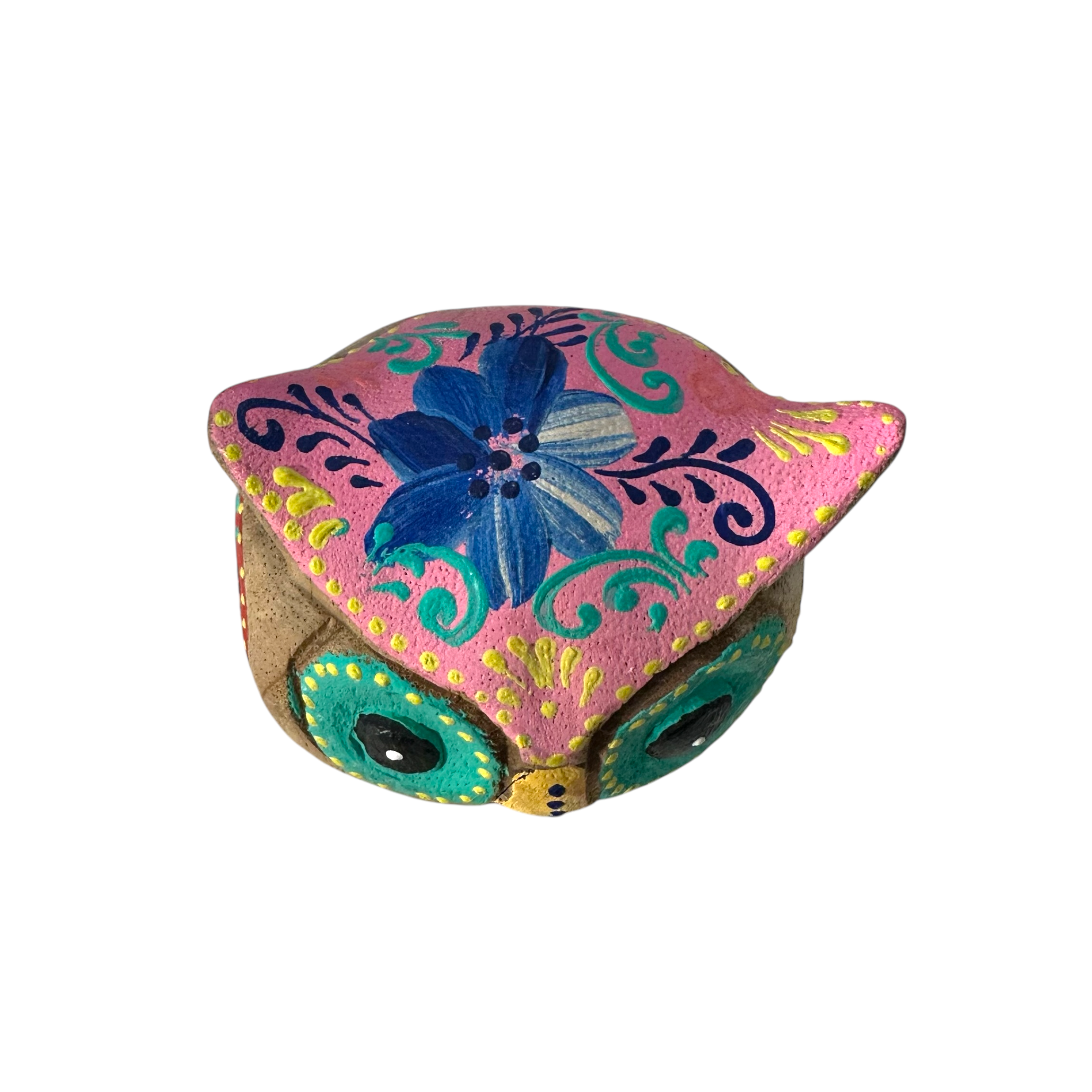 Hand-Painted Wooden Owl Figurine - Pastel Color Theme Music Frog Co