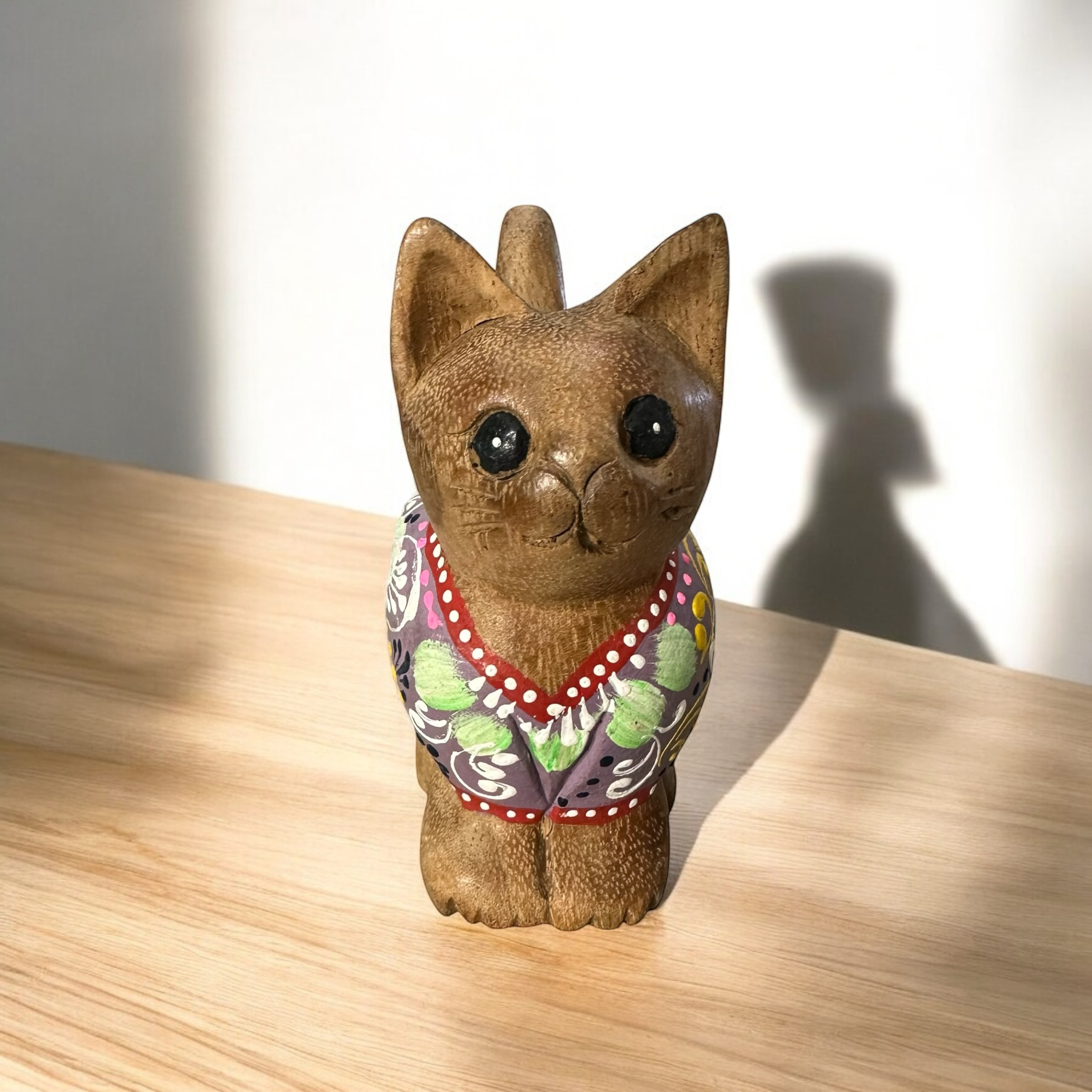 Brown with Purple Floral – Amethyst Charm Cat Music Frog Co