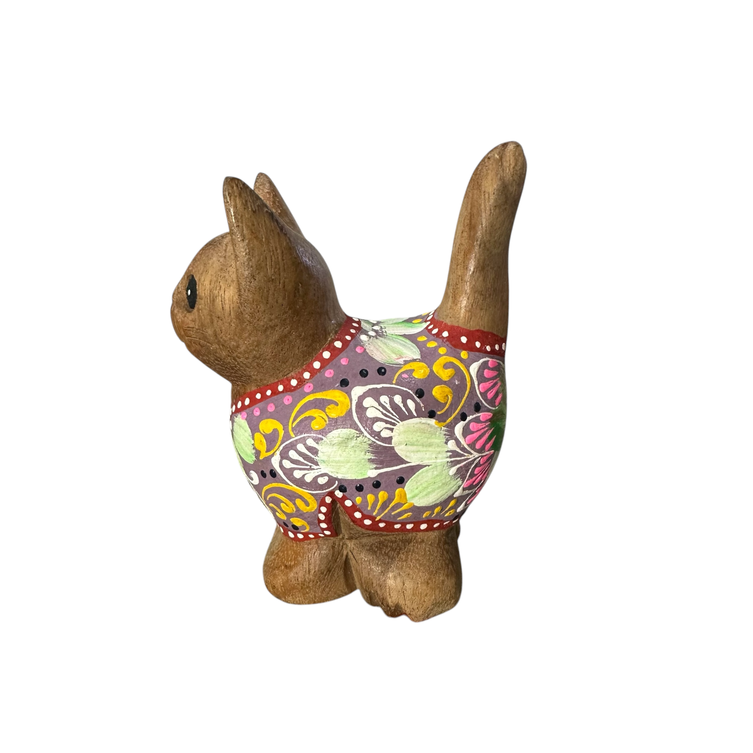 Brown with Purple Floral – Amethyst Charm Cat Music Frog Co