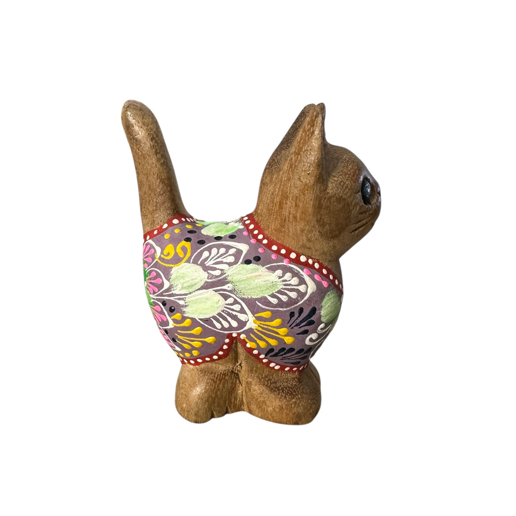 Brown with Purple Floral – Amethyst Charm Cat Music Frog Co